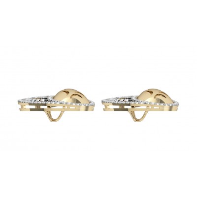 Contemporary Two tone Diamond Earclips